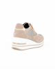 Immagine di MISS GLOBO - Scarpa sneakers khaki scamosciata in VERA PELLE con zeppa, lacci e zip laterale