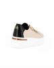 Immagine di MISS GLOBO - Scarpa sneakers beige in VERA PELLE con lacci e zip laterale