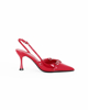 Immagine di MISS GLOBO - Décolleté slingback rossa in vernice con sottopiede in memory foam e dettaglio cinturini incrociati, tacco 7,5CM