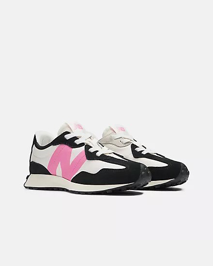 Immagine di NEW BALANCE - SNEAKERS NERA E BIANCA CON LOGO ROSA LIFESTYLE, NUMERATA 35,5-40 - GS327VL