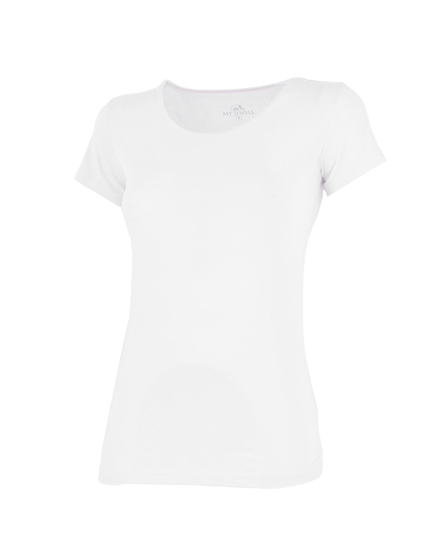 Immagine di MY JEWELS - T-shirt girocollo bianca in filato di bamboo