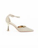 Immagine di MISS GLOBO - Décolleté oro in lurex con sottopiede in memory foam e cinturino alla caviglia, tacco 7,5CM