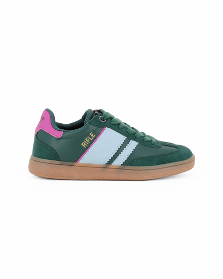 Immagine di RIFLE - Scarpa sneakers verde da donna con lacci