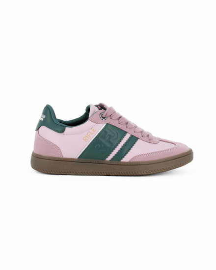 Immagine di RIFLE - Scarpa sneakers rosa e verde da donna con lacci