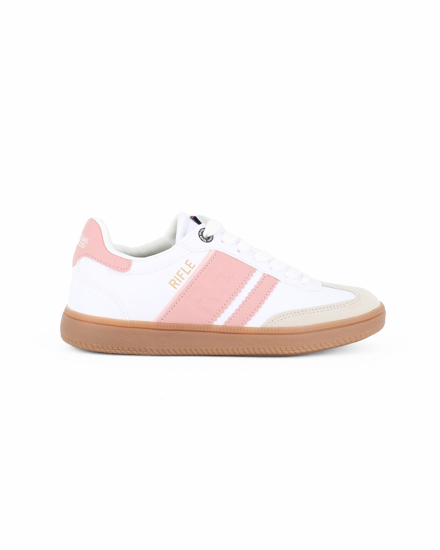 Immagine di RIFLE - Scarpa sneakers bianca e rosa da donna con lacci