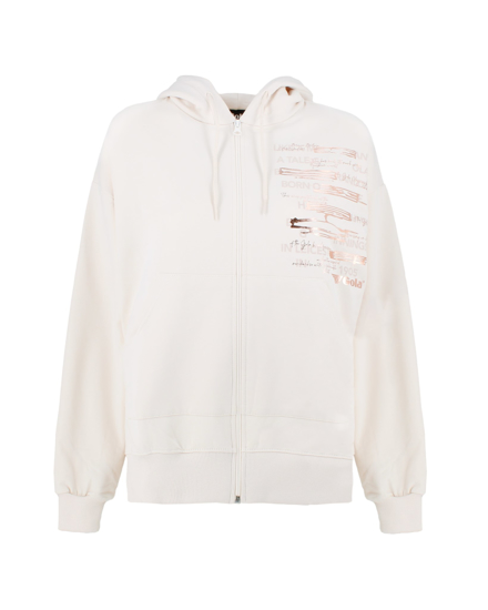 Immagine di GOLA - FELPA CREMA FULL ZIP CON CAPPUCCIO DA DONNA