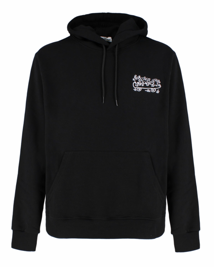 Felpa Con Cappuccio Uomo Spiral Harbingers - Nero Regular Fit 100% Cotone - Stampa Horror Teschi, Abbigliamento Rock E Metal
