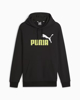 Immagine di PUMA - Felpa nera da uomo con cappuccio e logo verde fluo