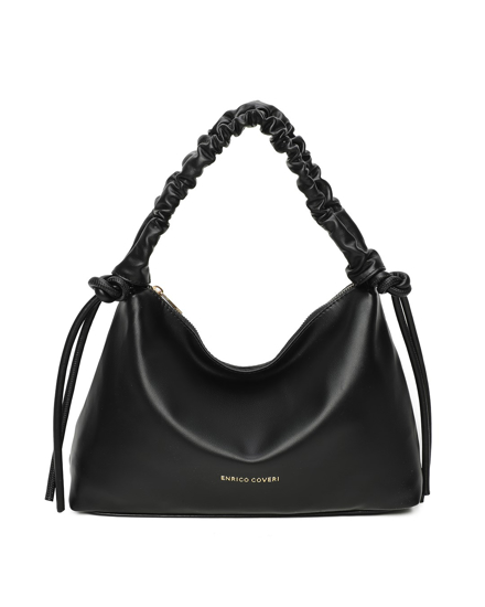 Globo E-Commerce - Calzature, Abbigliamento, Sport, Intimo, Accessori -  ENRICO COVERI - Borsa sacca nera con manico arricciato e tasca posteriore