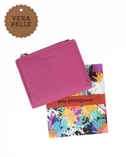 Immagine di YOU YOUNG COVERI - Portafoglio fuxia in VERA PELLE da donna
