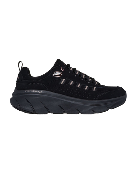 Immagine di SKECHERS - D'LUX WALKER 2.0 - GOLDEN STEP - Sneakers nera in VERA PELLE  con soletta in memory foam