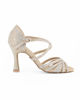 Immagine di GLOBODANCE - Scarpa da ballo platino in lurex con sottopiede in memory foam e strass, tacco 8,5CM