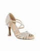 Immagine di GLOBODANCE - Scarpa da ballo platino in lurex con sottopiede in memory foam e strass, tacco 8,5CM