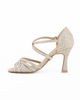 Immagine di GLOBODANCE - Scarpa da ballo platino in lurex con sottopiede in memory foam e strass, tacco 8,5CM
