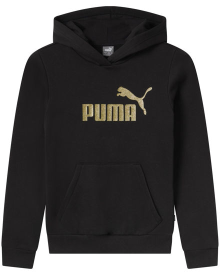 Immagine di PUMA - FELPA NERA JUNIOR CON CAPPUCCIO E LOGO GLITTER  684773-01