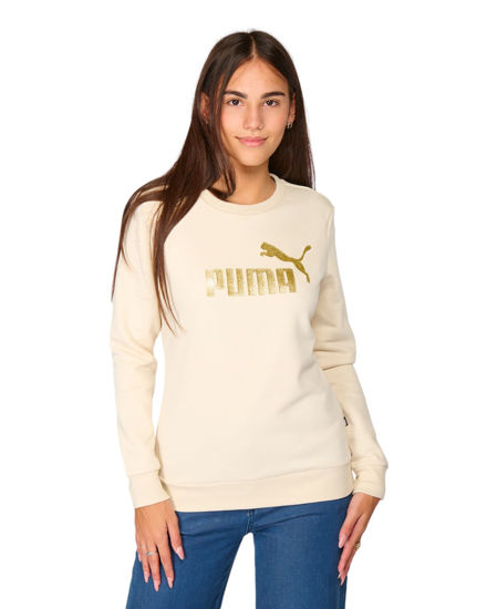 Immagine di PUMA - FELPA GIROCOLLO PANNA DA DONNA CON LOGO GLITTER  685167-87