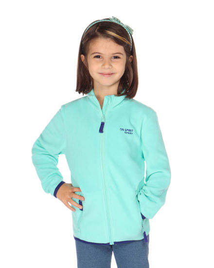 Immagine di ON SPIRIT- MAGLIA MICROPILE VERDE ACQUA FULL ZIP DA BAMBINA