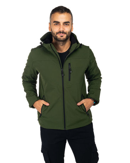 Immagine di ON SPIRIT - GIACCA VERDE IN SOFTSHELL CON CAPPUCCIO DA UOMO AU01953