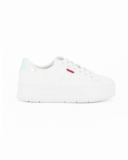 Immagine di LEVI'S - Sneakers bianca da donna con lacci e patch specchiata