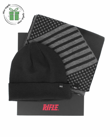 Immagine di RIFLE - Box completo nero sciarpa + cappello con risvolto