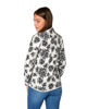 Immagine di ON SPIRIT - Pile bianco stampa floreale con cappuccio e zip frontale da donna - AD01591 NICLA