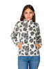 Immagine di ON SPIRIT - Pile bianco stampa floreale con cappuccio e zip frontale da donna - AD01591 NICLA