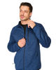 Immagine di ON SPIRIT - Pile blu con zip frontale in tessuto knit polar da uomo - AU01951 CARLO