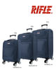 Immagine di RIFLE - TROLLEY BLU IN TESSUTO CON DOPPIA TASCA FRONTALE E 4 RUOTE