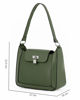 Immagine di NARDINI - Borsa a spalla verde con tasca posteriore e pattina con dettaglio lucchetto, tracolla removibile