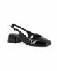 Immagine di MY JEWELS - Ballerina slingback nera in vernice con punta quadrata e cinturino frontale, tacco 3,5CM