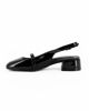 Immagine di MY JEWELS - Ballerina slingback nera in vernice con punta quadrata e cinturino frontale, tacco 3,5CM