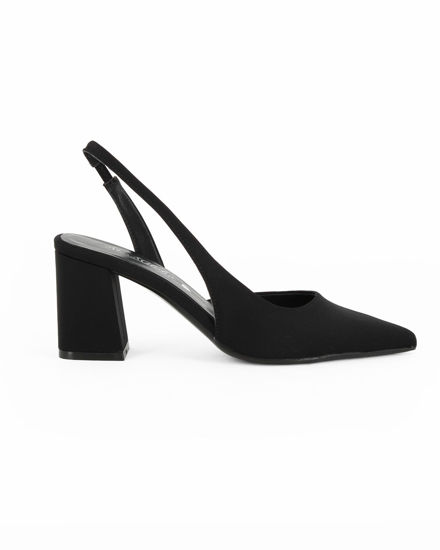 Immagine di MISS GLOBO - Décolleté slingback nera in lycra, tacco 7CM