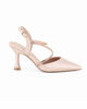 Immagine di MISS GLOBO - Décolleté slingback nude in raso con cinturini in strass, tacco 8CM