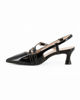 Immagine di MISS GLOBO - Dècolleté slingback nera naplak con cinturini frontali, tacco 5,5CM - MADE IN ITALY