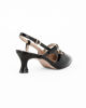 Immagine di MISS GLOBO - Dècolleté slingback nera naplak con cinturini frontali, tacco 5,5CM - MADE IN ITALY