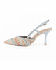 Immagine di MISS GLOBO - Décolleté slingback azzurra effetto intreccio con sottopiede in VERA PELLE memory foam, tacco 5,5CM