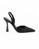 Immagine di MISS GLOBO - Décolleté slingback nera con strass e sottopiede in VERA PELLE memory foam, tacco 9,5CM