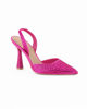 Immagine di MISS GLOBO - Décolleté slingback fuxia con strass e sottopiede in VERA PELLE memory foam, tacco 9,5CM