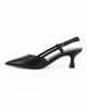 Immagine di MISS GLOBO - Décolleté slingback nera con sottopiede in VERA PELLE memory foam, tacco 5,5CM