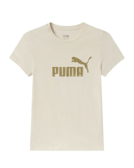 Immagine di PUMA - T-SHIRT ESS+ GLITTER LOGO TEE JUNIOR PANNA - 682108-87