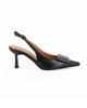 Immagine di RENATO BALESTRA - Décolleté slingback nera con sottopiede in VERA PELLE, tacco 7CM