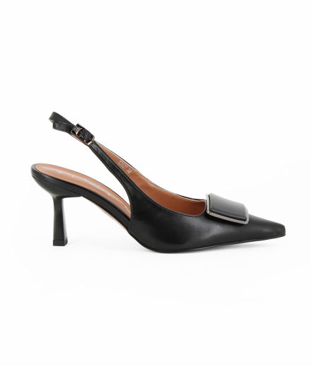 Immagine di RENATO BALESTRA - Décolleté slingback nera con sottopiede in VERA PELLE, tacco 7CM