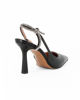 Immagine di RENATO BALESTRA - Décolleté slingback nera con sottopiede in VERA PELLE e nodo in strass, tacco 9CM