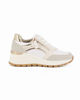 Immagine di MISS GLOBO - Sneakers beige con lacci e finta zip laterale