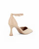 Immagine di MISS GLOBO - Décolleté beige con punta intrecciata, sottopiede in VERA PELLE e cinturino alla caviglia, tacco 7CM