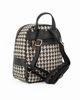 Immagine di DAVID JONES - Zaino nero e beige con zip orizzontale frontale