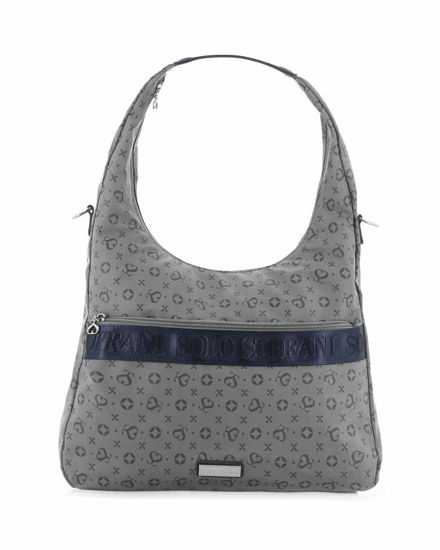 Immagine di SOLO SOPRANI - Borsa sacca jeans con tasca frontale, tracolla removibile
