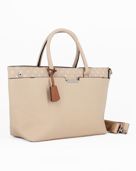 Immagine di SERGIO TACCHINI - Borsa a mano beige con tasca frontale, tracolla removibile