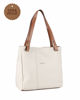 Immagine di DIVAS - Borsa shopping beige tre scomparti VERA PELLE - MADE IN ITALY