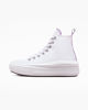 Immagine di CONVERSE -  Sneaker platform in tela bianca con dettagli lilla - CHUCK TAYLOR ALL STAR